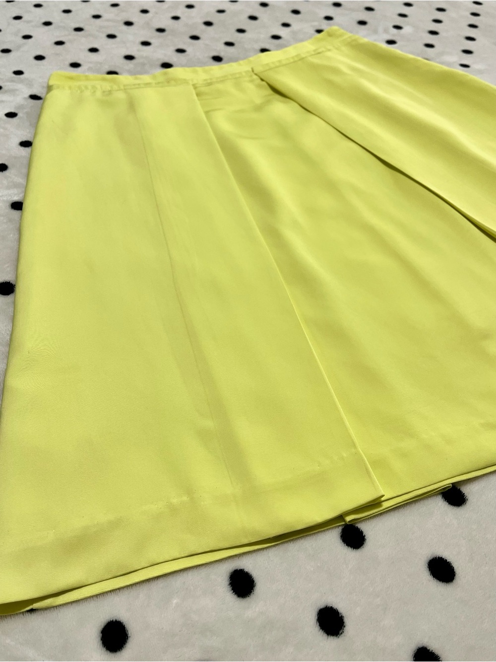 Worthington Neon Yellow Pleated A-Line Skirt Size 12 - Picture 3 of 12